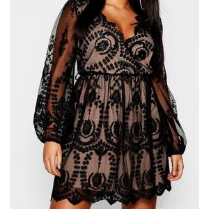 Boohoo lace skater dress